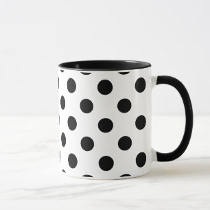 Mug grand pois noir sur arrière - plan blanc