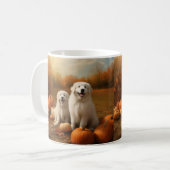 Mug Grand Pyrénées Chiot automne délice Citrouille (Devant gauche)