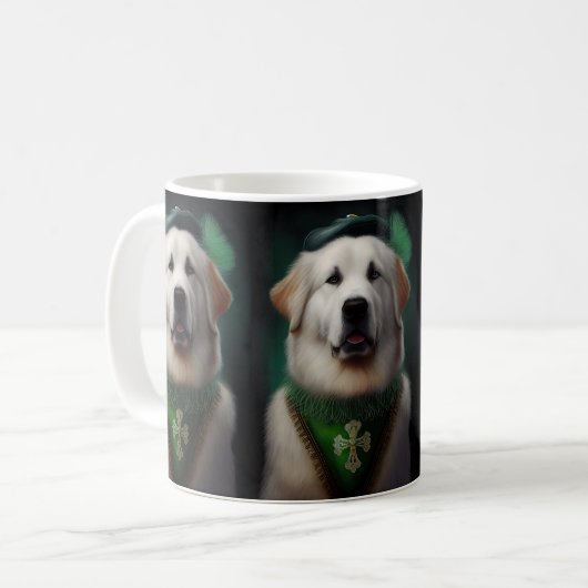 Mug Grand Pyrenees en robe de la Saint-Patrick (Devant gauche)