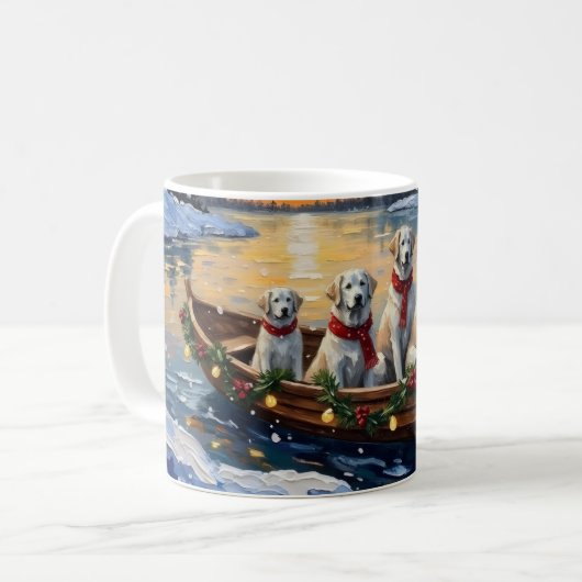 Mug Grand Pyrenees Noël Bateau Vacances (Devant gauche)