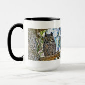 Mug Grand regarder de hibou à cornes (Gauche)