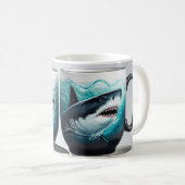 Mug grand requin blanc (Devant droit)
