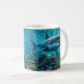 Mug grand requin blanc (Devant droit)