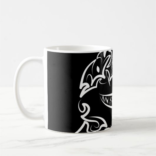 Mug Grand requin blanc de la tribu noire et blanche (Gauche)