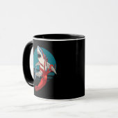 Mug Grand requin blanc et calmar géant (Devant gauche)