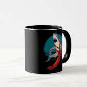 Mug Grand requin blanc et calmar géant (Devant droit)