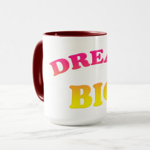 Mug Grand rêveur. Texte drôle de gradient