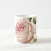 Mug grand rose à feuilles de chou par Redouté (Centre)