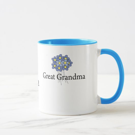 Mug Grand T-shirt de grand-maman de fleur assez bleue (Droite)