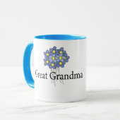 Mug Grand T-shirt de grand-maman de fleur assez bleue (Devant gauche)