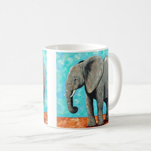 Mug Grand tableau d'éléphant bébé (Devant droit)