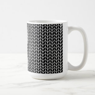 Mug grand taille en tricot noir et blanc