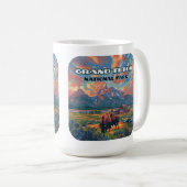 Mug Grand Teton National Park Mountains Bison Wyoming (Devant droit)