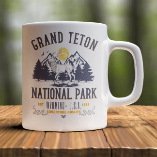 Mug Grand Teton National Park Vintage Landscape