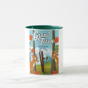 Mug Grand Teton Wyoming pour skier.