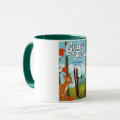 Mug Grand Teton Wyoming pour skier. (Devant gauche)