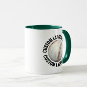 Mug Grand Text HUNTER VERT Combo 11oz Baseball Personn (Devant droit)