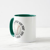 Mug Grand Text HUNTER VERT Combo 11oz Baseball Personn (Devant gauche)