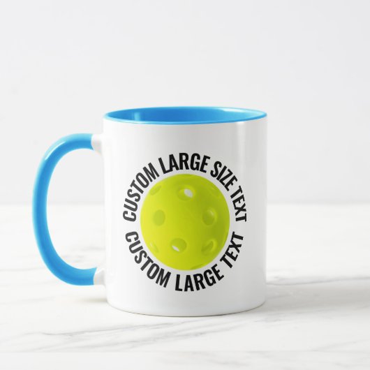 Mug Grand texte BLEU CLAIR Combo 11oz Pickleball perso (Gauche)