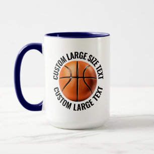 Mug Grand texte BLEU NAVY Combo 15oz Basketball person
