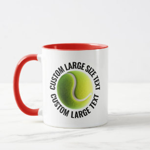 Mug Grand texte Combinaison rouge 330ml Tennis personn