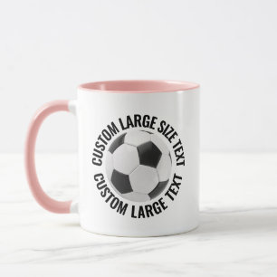 Mug Grand texte Combo PINK 325ml Soccer personnalisé