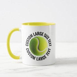 Mug Grand Texte JAUNE Combo 11oz Tennis Personnalisé