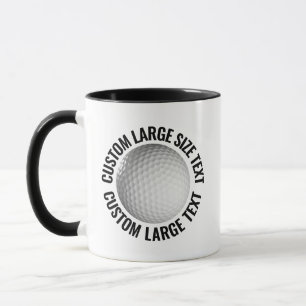 Mug Grand Texte Noir Combo 11oz Golf Personnalisé