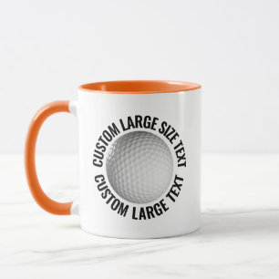 Mug Grand Texte ORANGE Combo 11oz Golf personnalisé