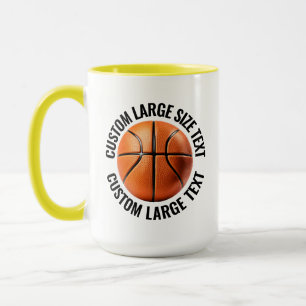 Mug Grand texte YELLOW Combo 15oz Basketball personnal