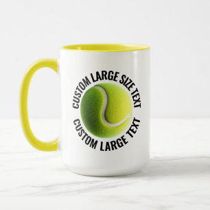 Mug Grand Texte YELLOW Combo 15oz Tennis Personnalisé