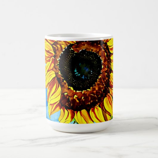 Mug Grand tournesols aquarelle nature (Centre)