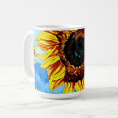 Mug Grand tournesols aquarelle nature (Devant gauche)
