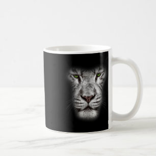 Mug Grand Visage de Lion Chat Avec Les Yeux Vert Foncé