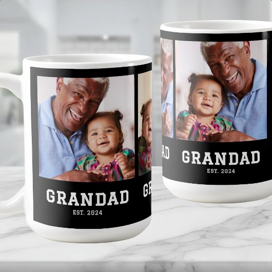 Mug Grandad Established Bold Black 3 Photo