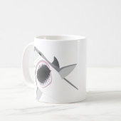 Mug Grande attaque de requin blanc Bureau amusant (Devant gauche)