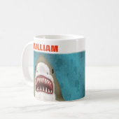 Mug Grande Attaque de requin blanc Personnalisé Océan  (Devant gauche)