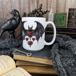 Mug Grande chauve-souris effrayante avec coeur