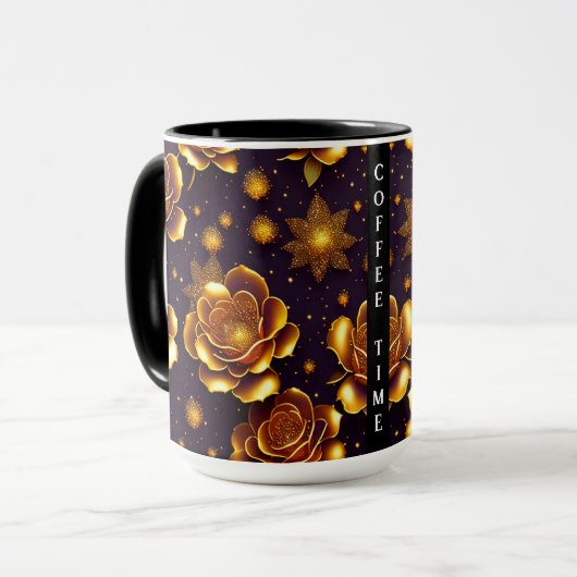 Mug Grande Collection Gold Rose moderne de luxe (Devant gauche)