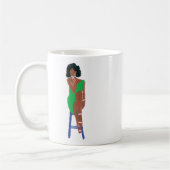Mug Grande Diva en vert et rose (Gauche)