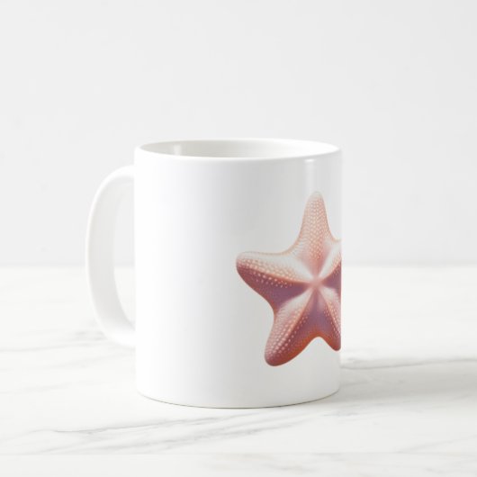 Mug Grande étoile de mer rose (Devant gauche)