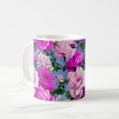 Mug Grande Fleur Rose rétro violet (Devant gauche)