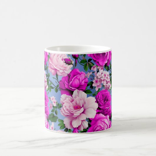 Mug Grande Fleur Rose rétro violet (Centre)