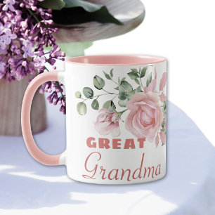 Mug Grande Grand-mère Année Etablie Personnalisée Rose