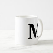 Mug Grande lettre Monogramme Moderne Minimal Blanc Noi (Devant droit)