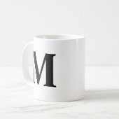 Mug Grande lettre Monogramme Moderne Minimal Blanc Noi (Devant gauche)