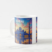 Mug Grande Mosquée de Dubaï UAE Coucher de soleil (Devant gauche)