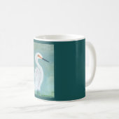 Mug Grande peinture blanche de beaux-arts de héron (Devant droit)
