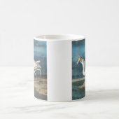 Mug Grande Peinture de la faune d'Audubon Heron blanc (Centre)
