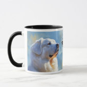 Mug Grande Pyrénées Chien Impressionniste peinture (Gauche)